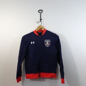 UNDER ARMOUR Red White Blue Zip Jacket Size M Youth United States of America